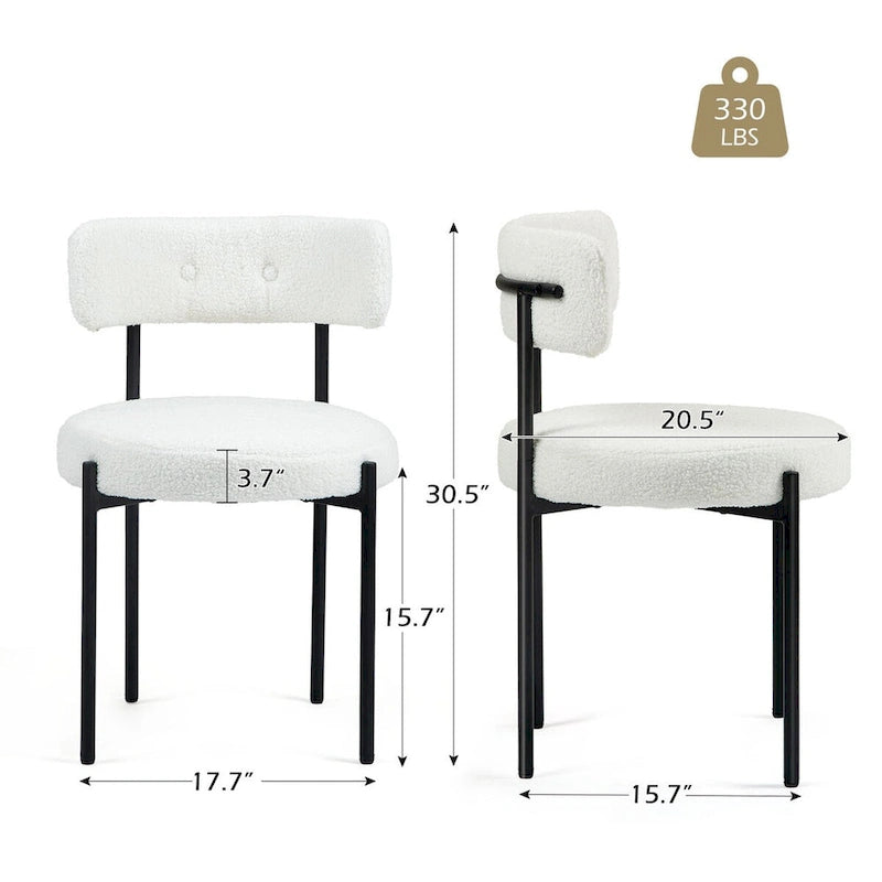 Chaises de salle à manger Mid-Century Modern, lot de 4 – Noir / Blanc cassé / Marron / Blanc