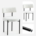 Chaises de salle à manger Mid-Century Modern, lot de 4 – Noir / Blanc cassé / Marron / Blanc
