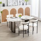 Chaises de salle à manger Mid-Century Modern, lot de 4 – Noir / Blanc cassé / Marron / Blanc