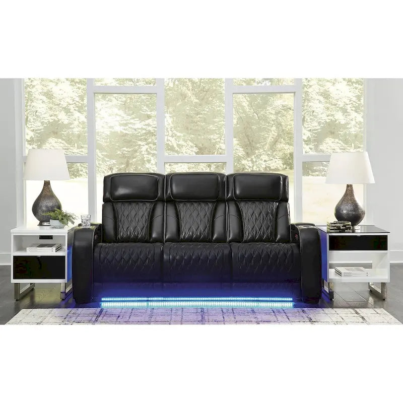 Signature Design by Ashley Boyington Black Power Reclining Sofa - 86 W x 38 D x 44 H