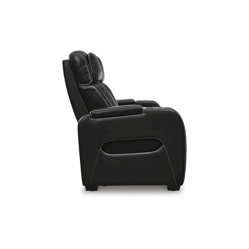Canapé inclinable électrique noir avec massage et chauffage, 3 places