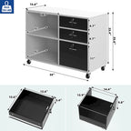 Classeur mobile 3 tiroirs avec roulettes, blanc/noir/gris, utilisateur unique