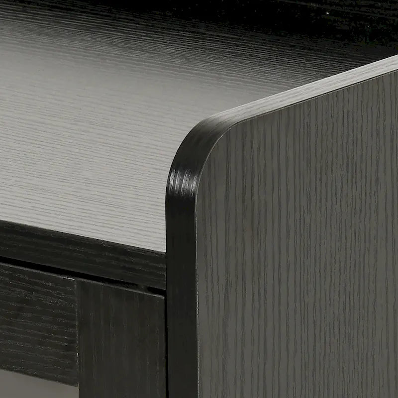 Buffet de 55 po avec lumières DEL et étagères réglables – Gris / Blanc / Noir