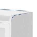 Buffet de 55 po avec lumières DEL et étagères réglables – Gris / Blanc / Noir