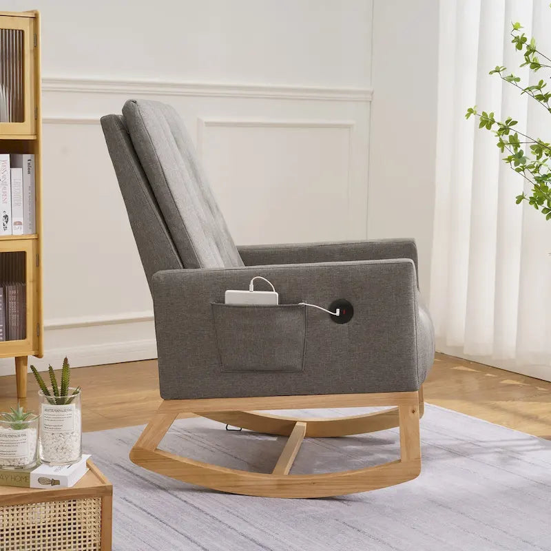 Fauteuil à bascule/planeur réglable une place marron/gris/blanc