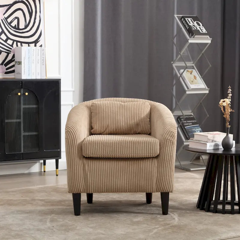 Fauteuil seau en tissu multicolore avec coussin et oreiller, 1 personne