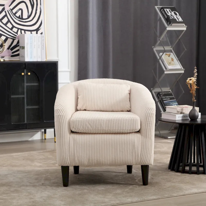 Fauteuil seau en tissu multicolore avec coussin et oreiller, 1 personne