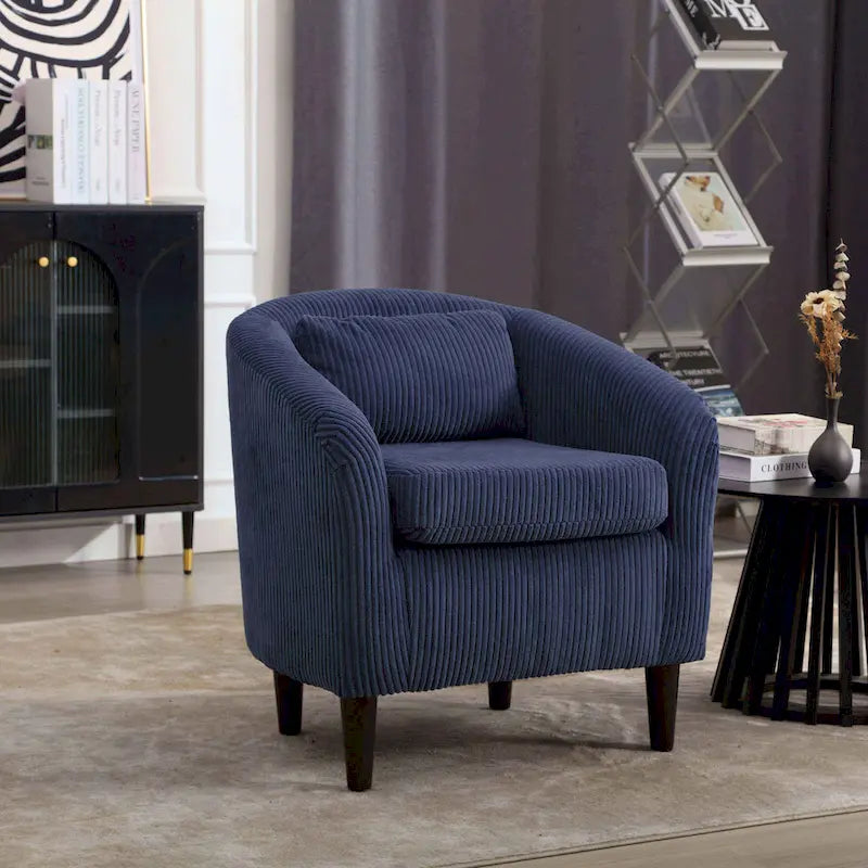 Fauteuil seau en tissu multicolore avec coussin et oreiller, 1 personne