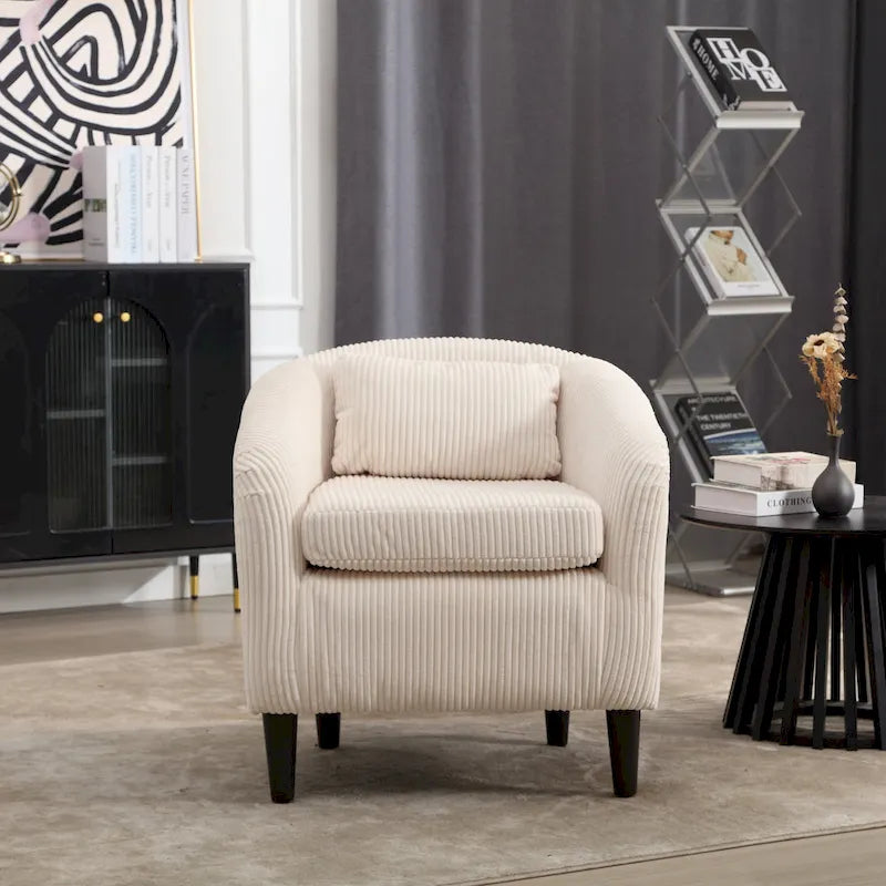 Fauteuil seau en tissu multicolore avec coussin et oreiller, 1 personne