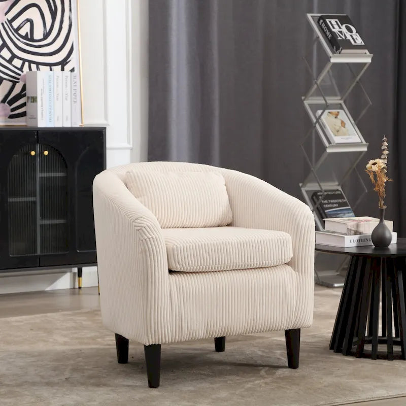 Fauteuil seau en tissu multicolore avec coussin et oreiller, 1 personne