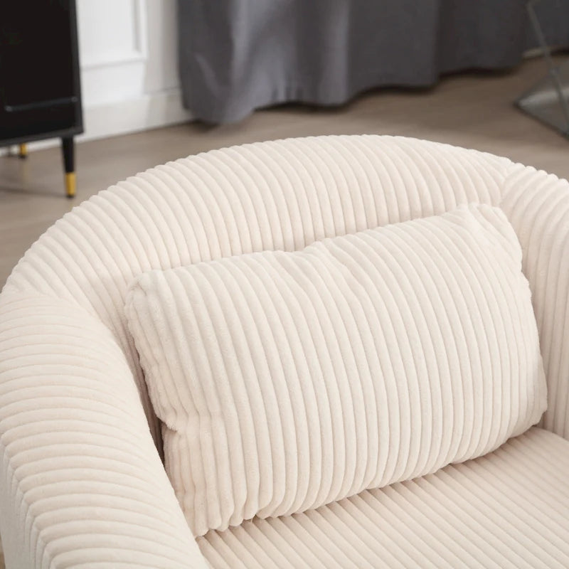 Fauteuil seau en tissu multicolore avec coussin et oreiller, 1 personne