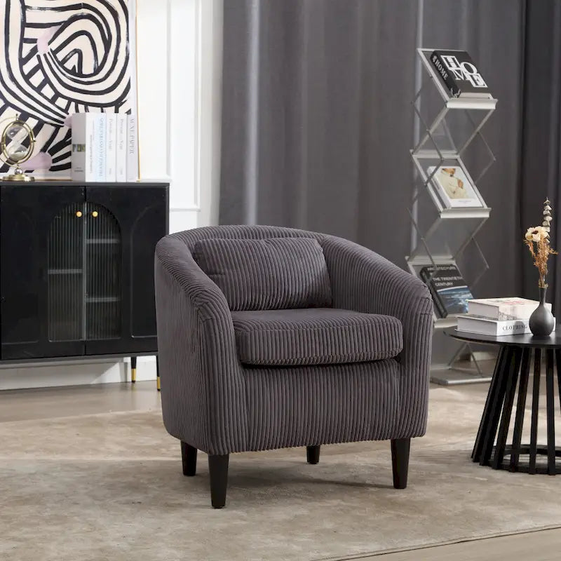 Fauteuil seau en tissu multicolore avec coussin et oreiller, 1 personne
