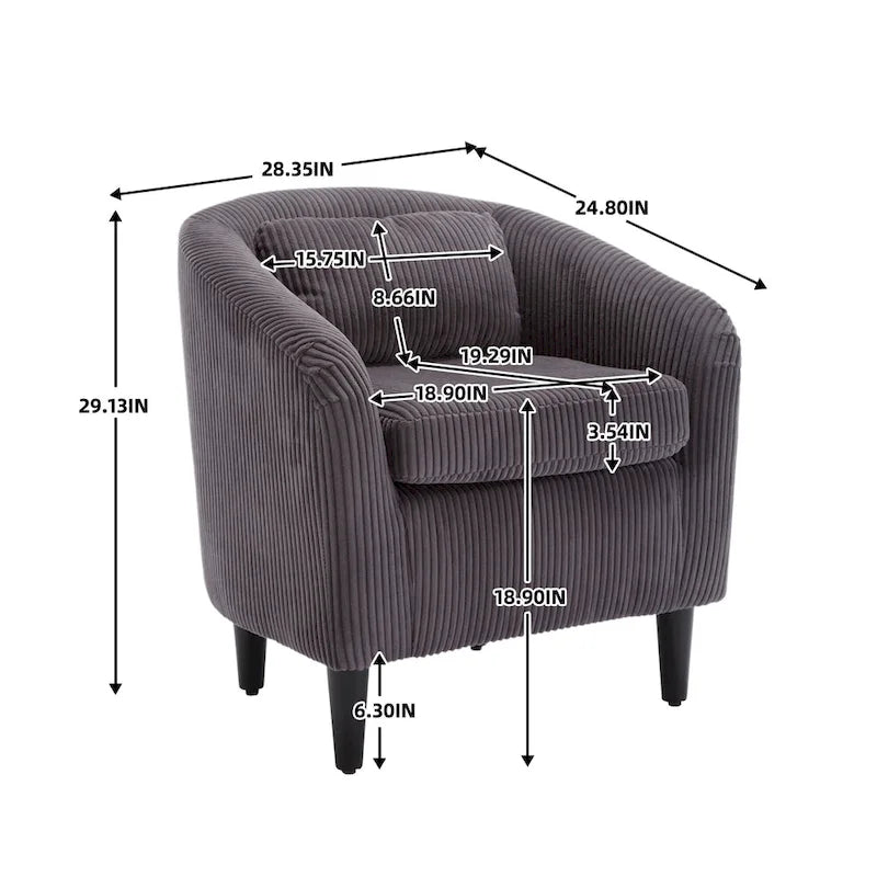 Fauteuil seau en tissu multicolore avec coussin et oreiller, 1 personne