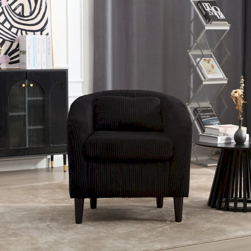 Fauteuil seau en tissu multicolore avec coussin et oreiller, 1 personne