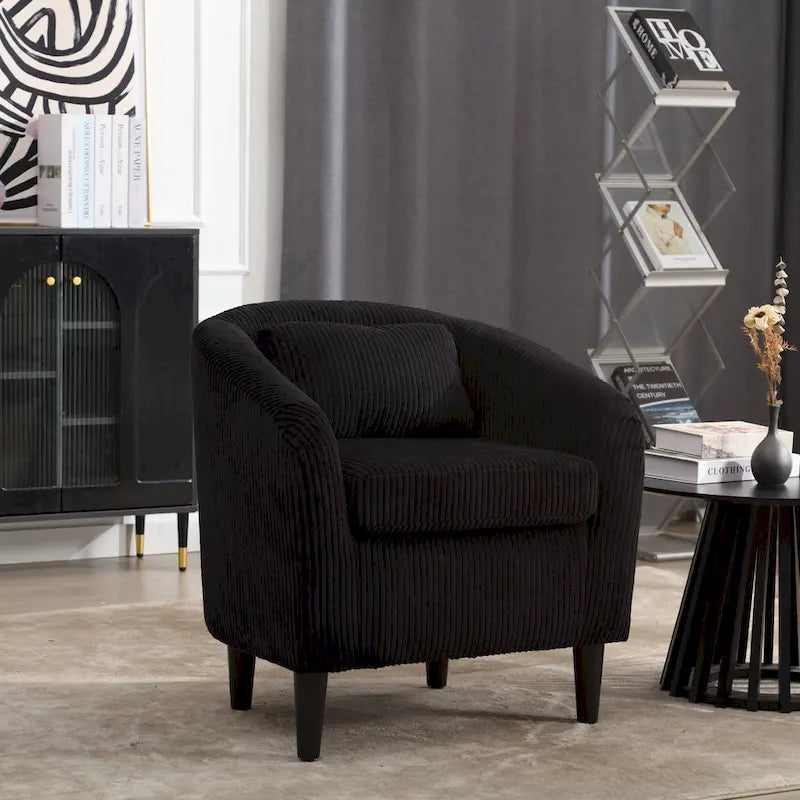 Fauteuil seau en tissu multicolore avec coussin et oreiller, 1 personne