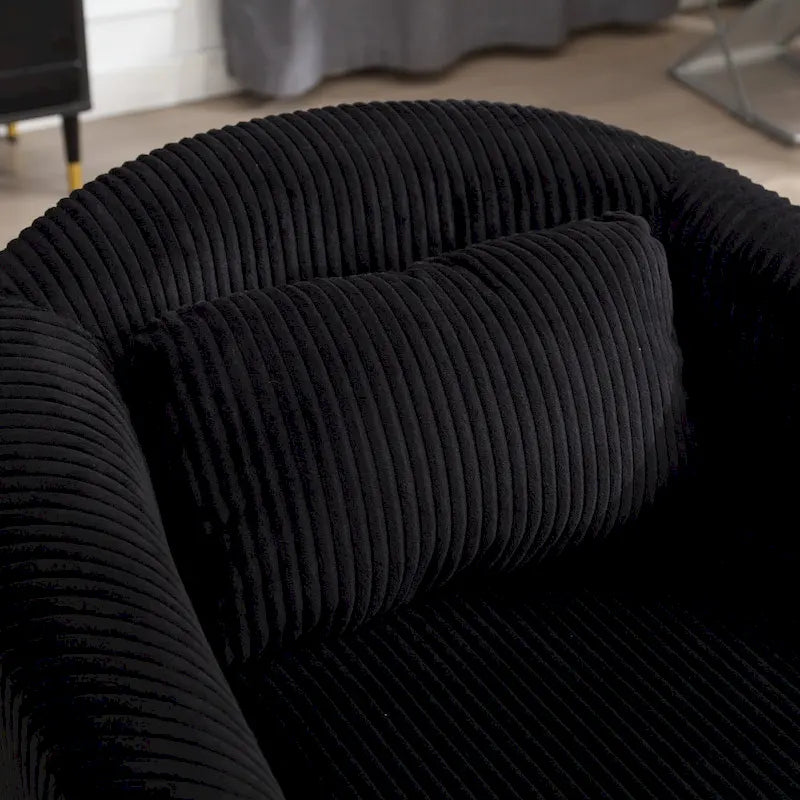 Fauteuil seau en tissu multicolore avec coussin et oreiller, 1 personne